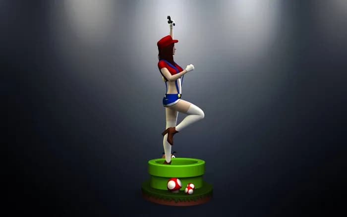 STL - Figura Femenina de Mario render 3