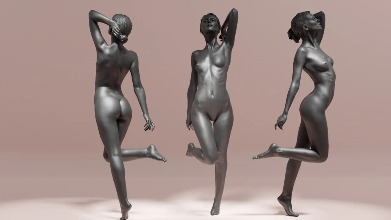 STL - Figura Femenina Pose Dinámica