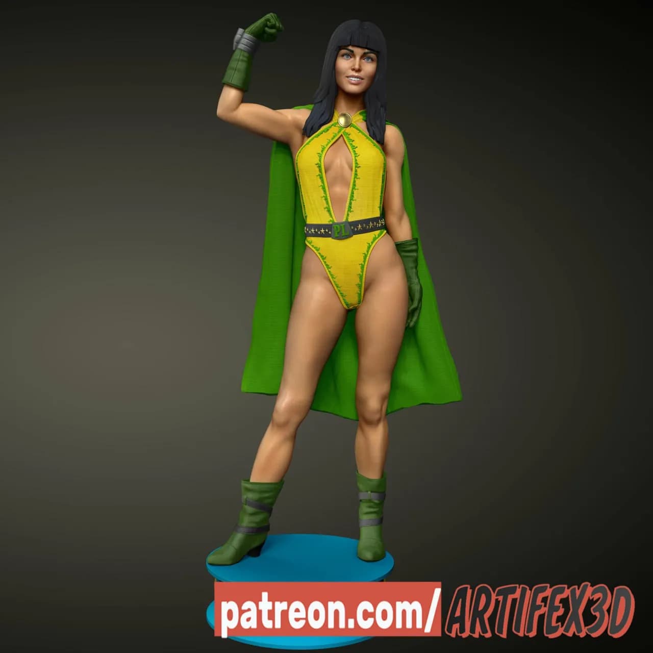 STL - figura femenina superheroína 2