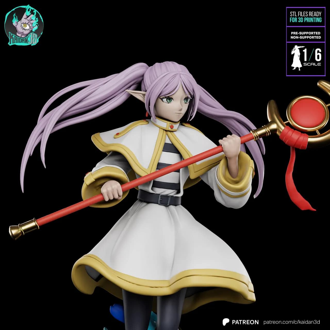 STL - Figura Frieren Estilo Anime render 2