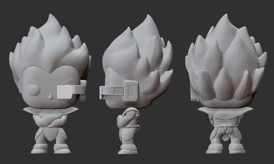 STL - Figura Funko Pop Vegeta render 4