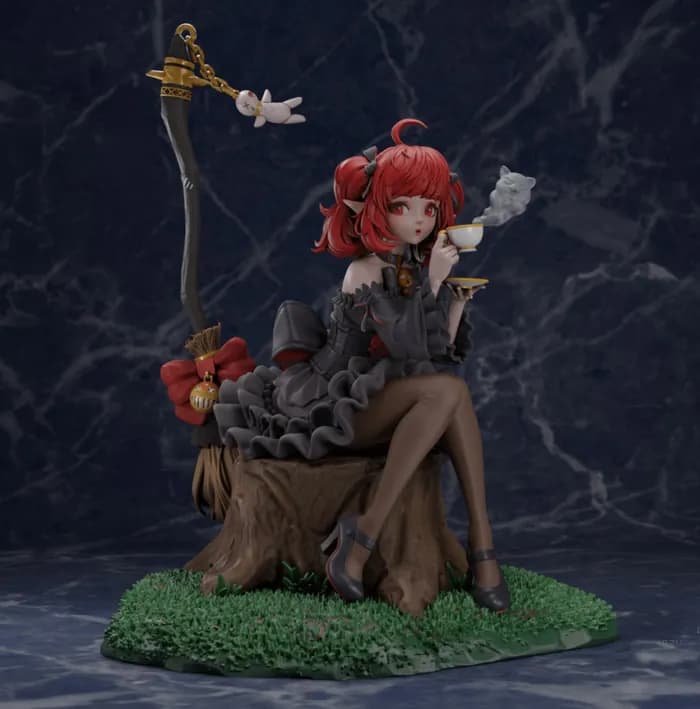 STL - Figura Gótica de Elfa con Té