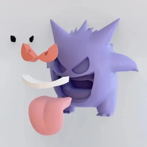STL - Figura Gengar estilo cartoon render 2