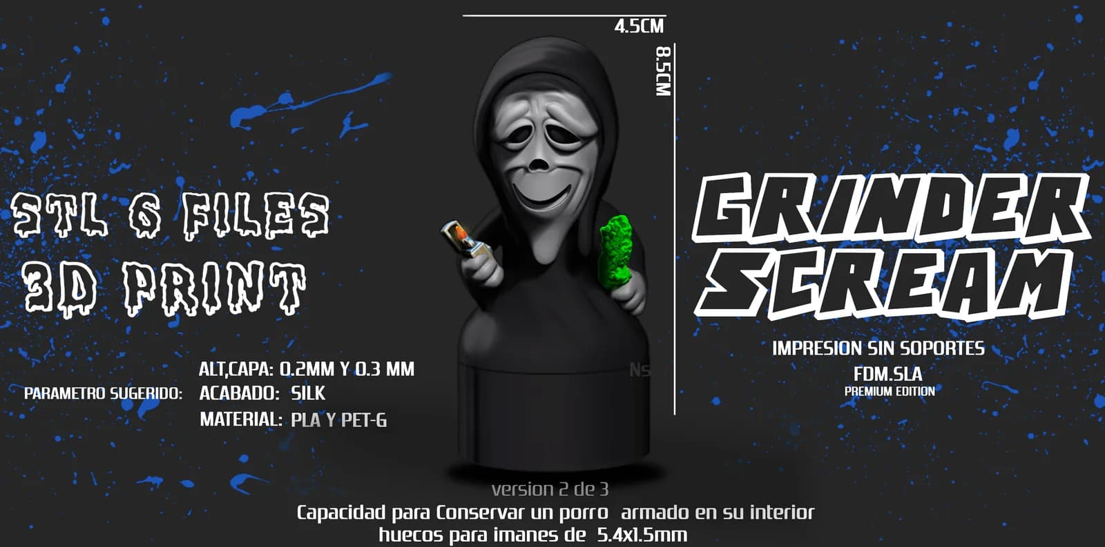 STL - Figura Ghostface fumando render 2