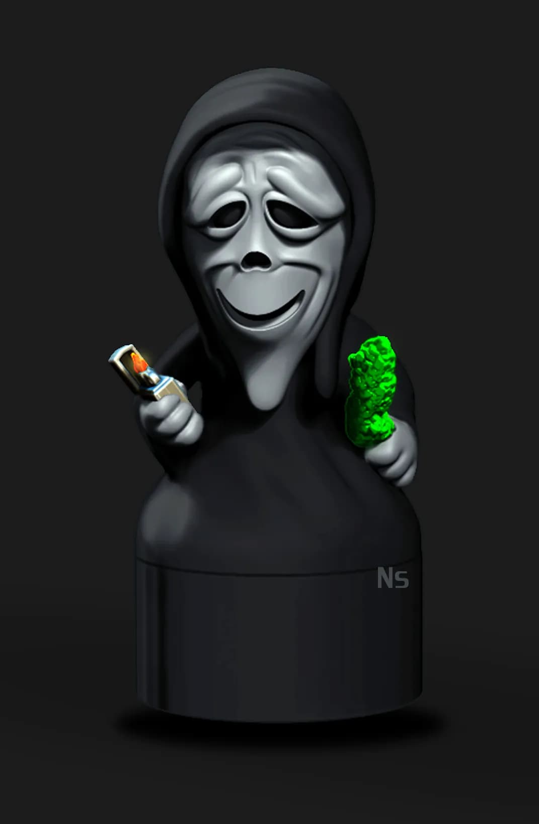 STL - Figura Ghostface fumando render 3