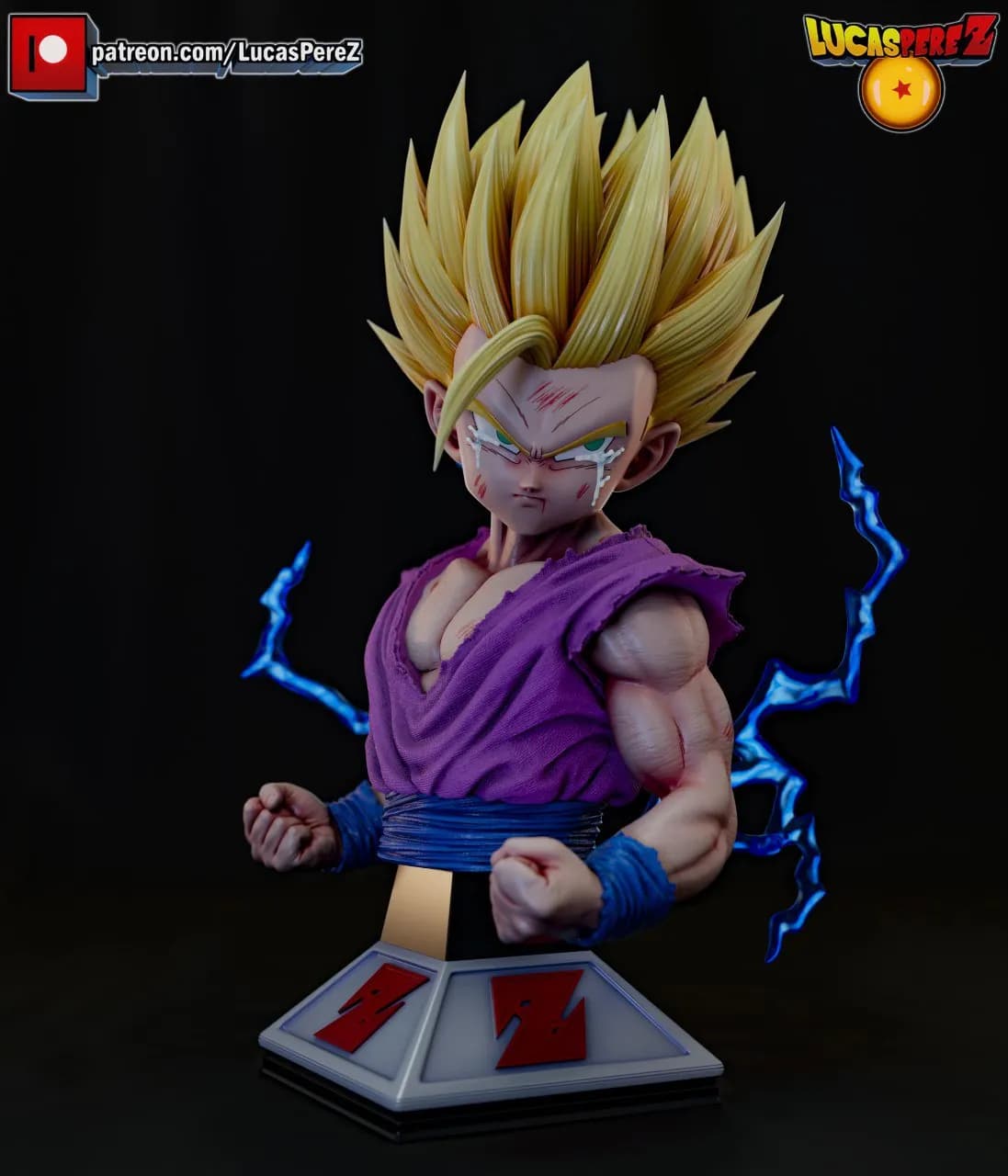 STL - Figura Gohan Super Saiyan 2 4 render 4