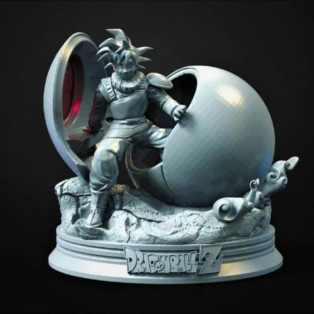 STL - Figura Goku Cápsula Dragon Ball Z render 2