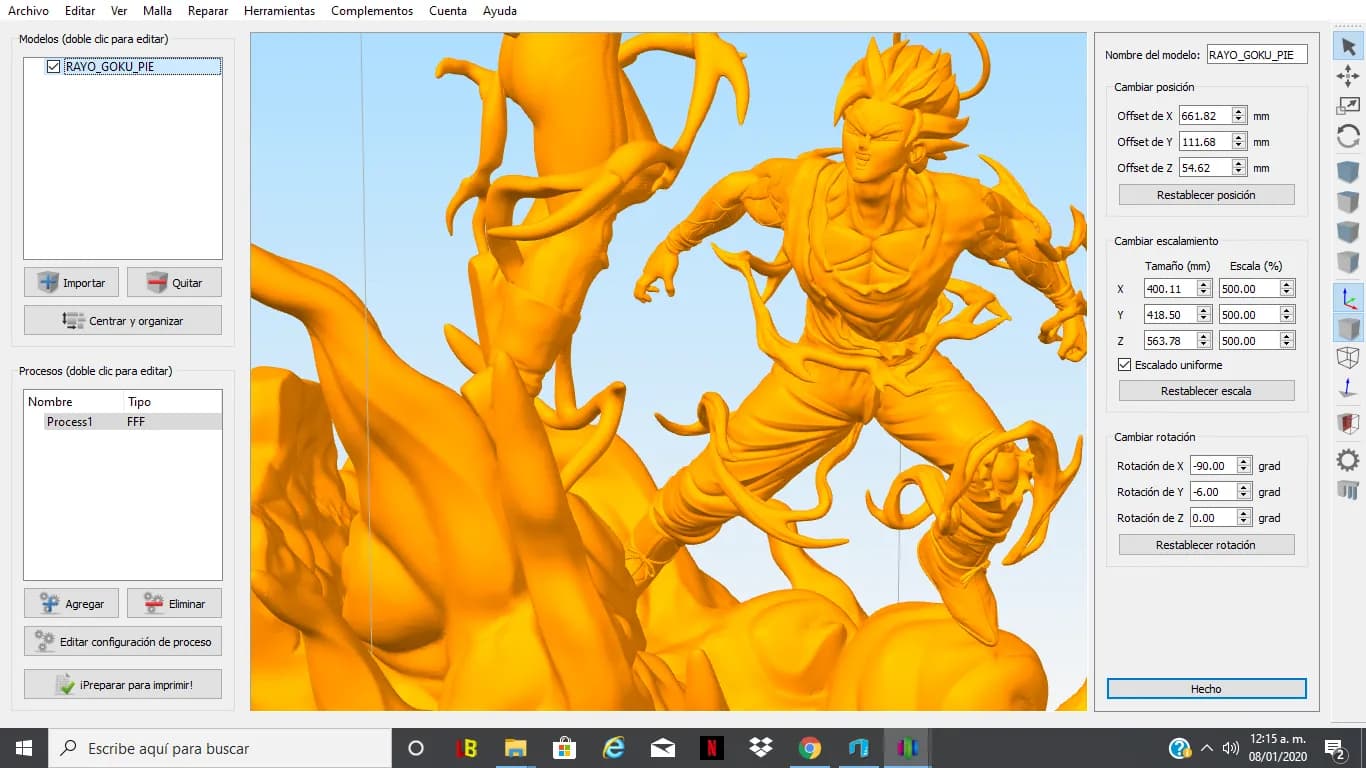 STL - Figura Goku vs Vegeta render 5