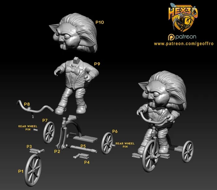 STL - Figura Grogu estilo Billy Billy render 2