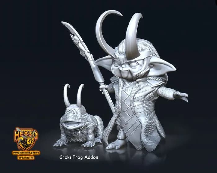 STL - Figura Groki y Sapo Addon