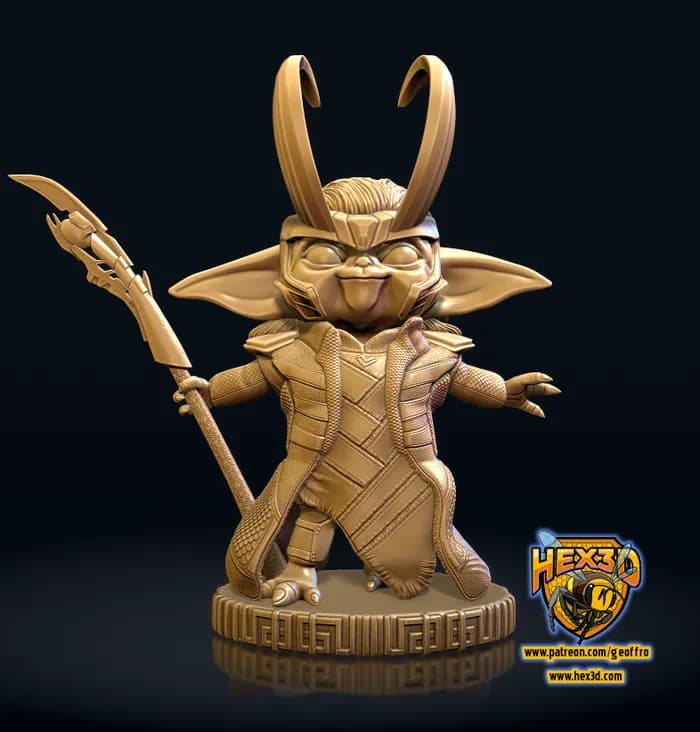 STL - Figura Groki y Sapo Addon render 3