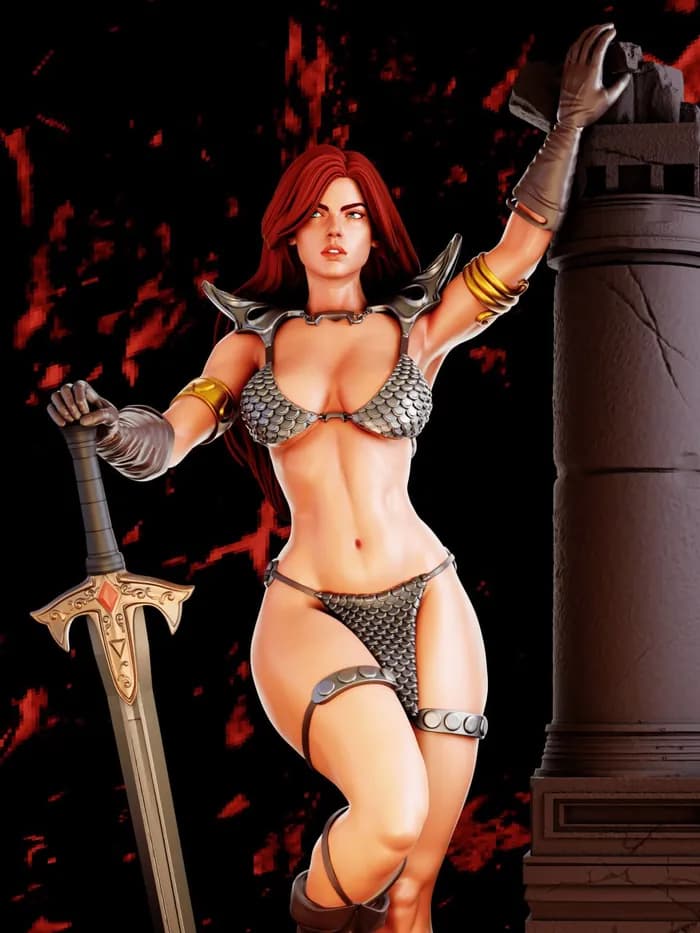 STL - Red Sonja warrior figure
