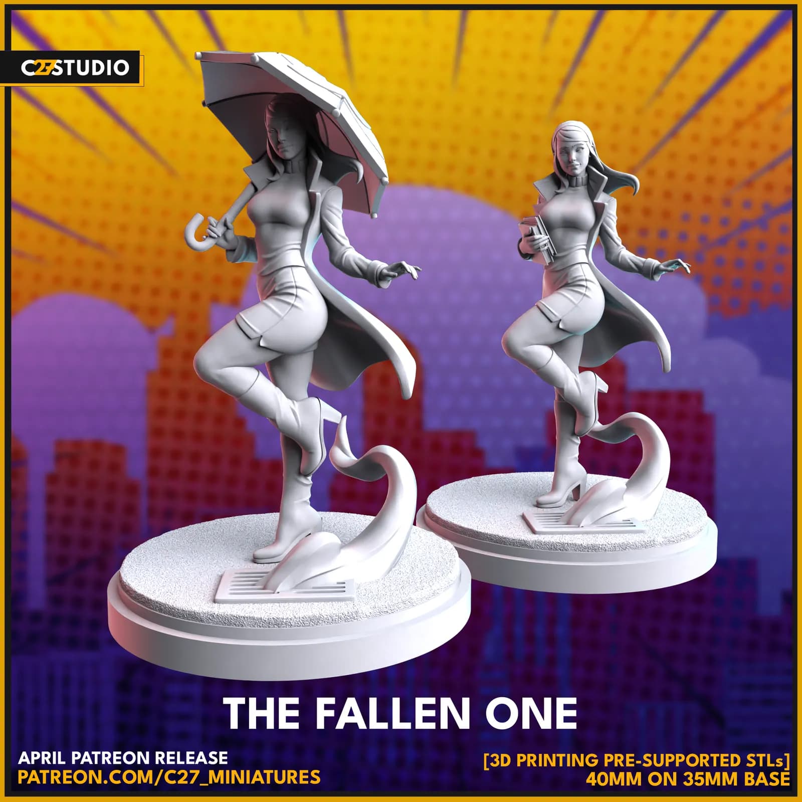 STL - Figura Gwen Stacy estilo caída render 3