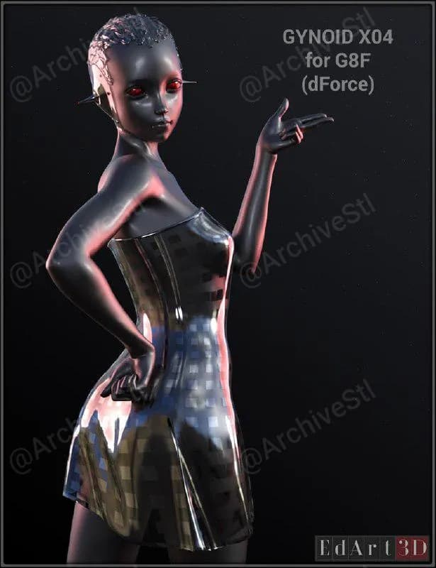 STL - Figura Gynoide X04 render 2