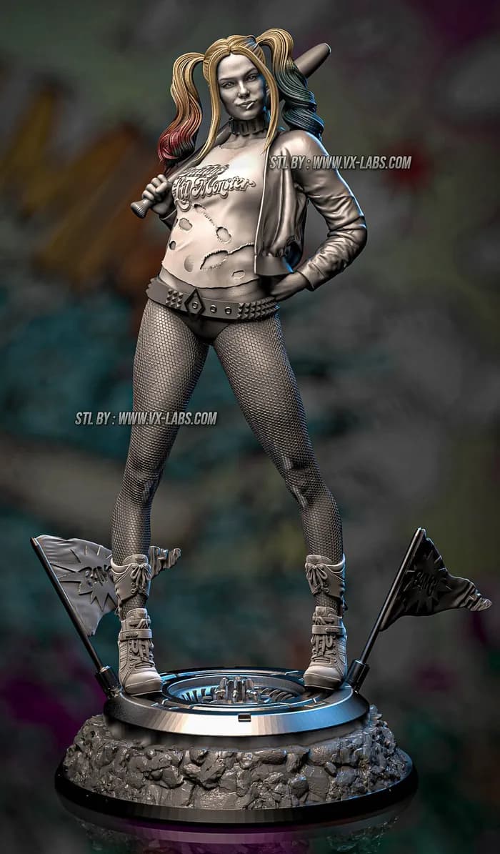 STL - Figura Harley Quinn "Miss Quinn" render 2
