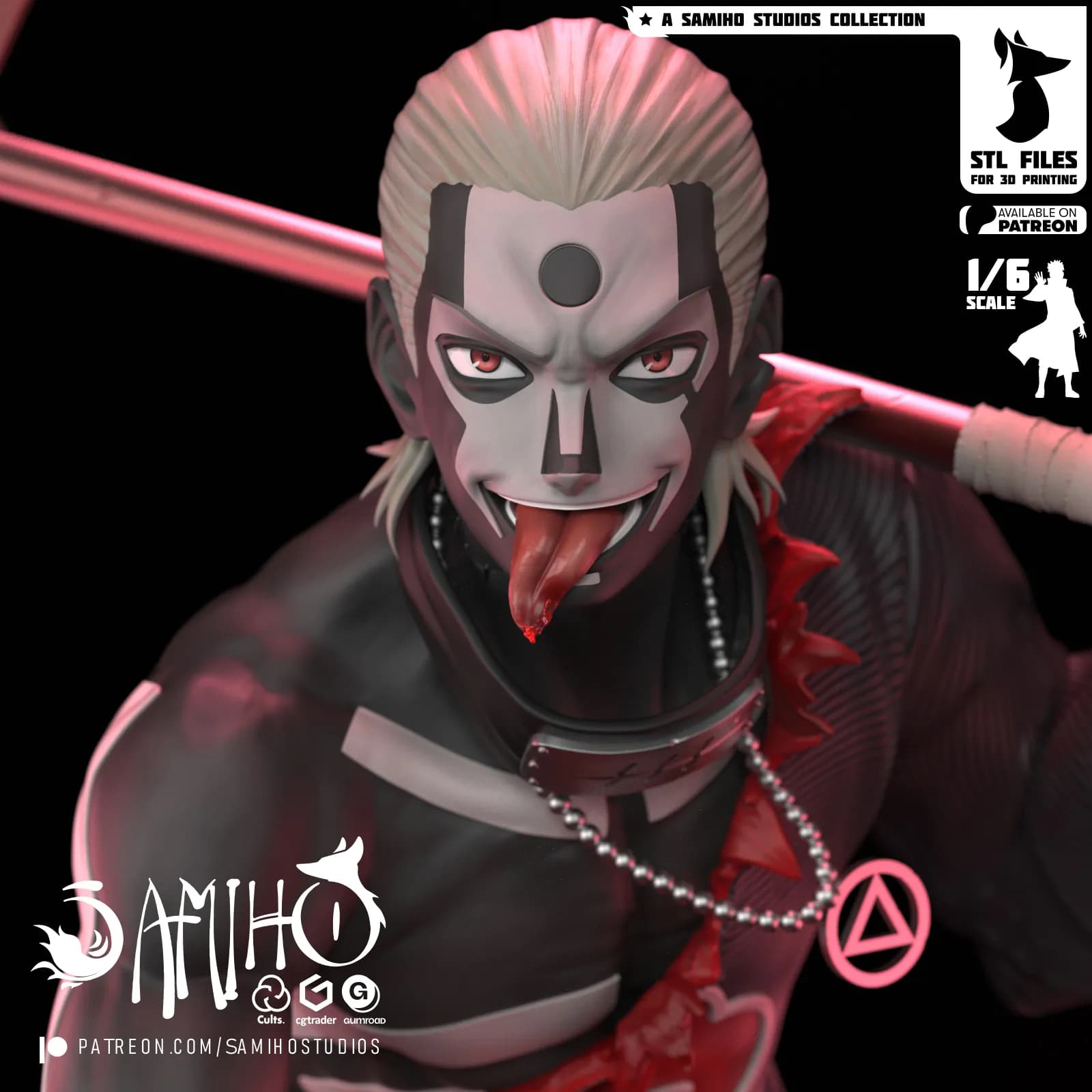 STL - Figura Hidan Akatsuki render 5
