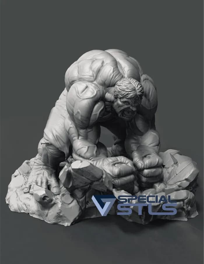 STL - Figura Hulk en Posición de Ataque
