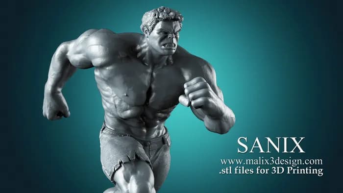 STL - Figura Hulk Sanix render 3