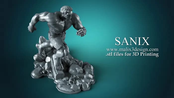 STL - Figura Hulk Sanix render 5