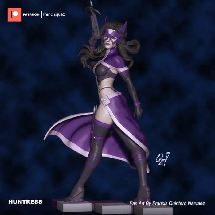 STL - Figura Huntress DC Comics render 4