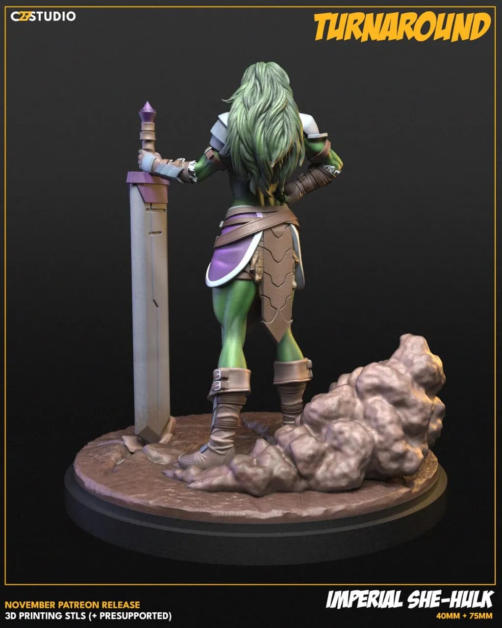STL - Figura Imperial She Hulk render 5