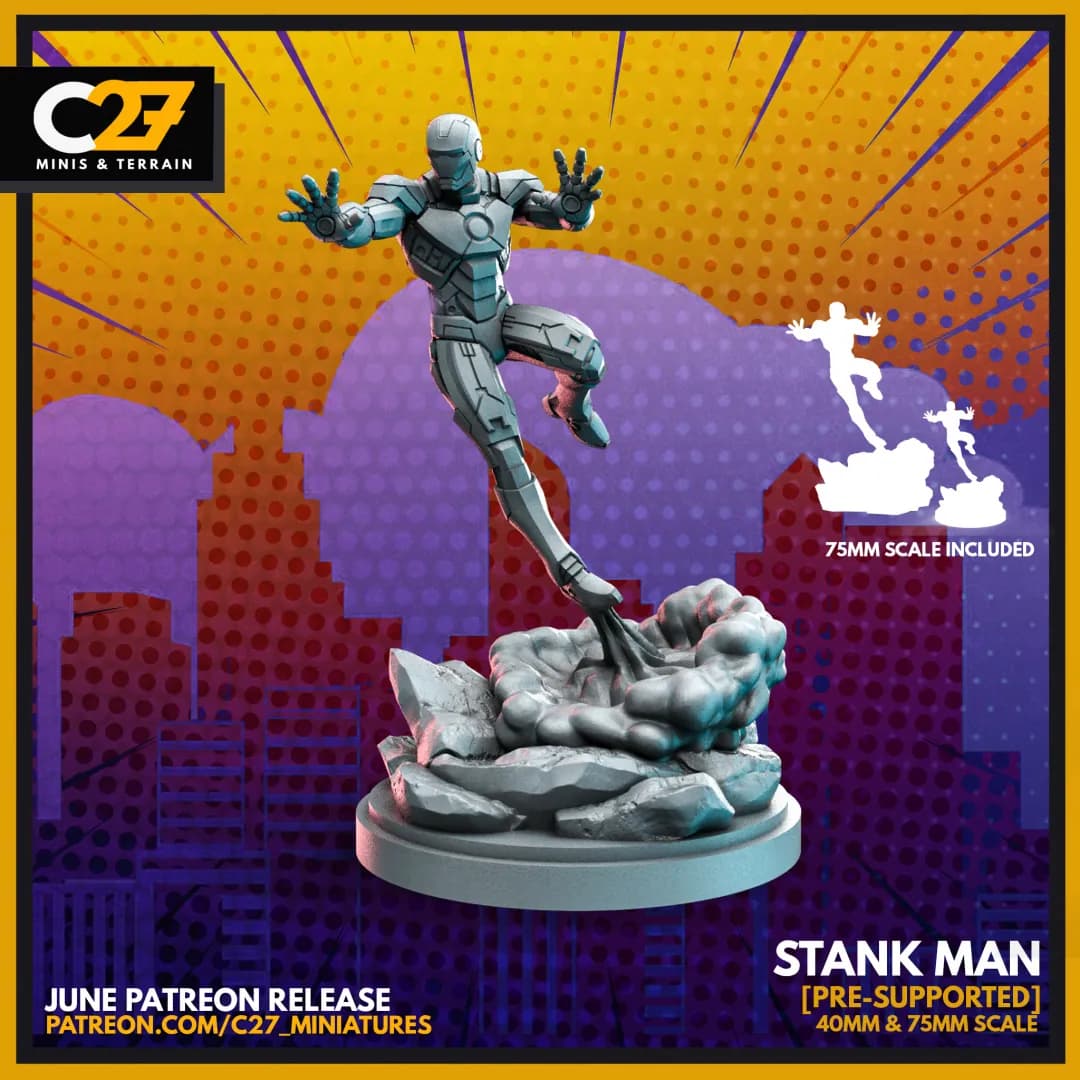 STL - Figura Iron Man Stank Man render 2