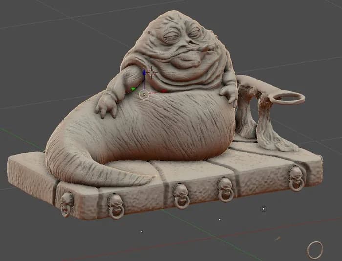 STL - Figura Jabba el Hutt Diorama render 2
