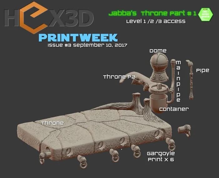 STL - Figura Jabba el Hutt Diorama render 3