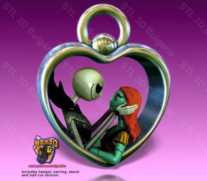 STL - Jack and Sally Valentines Figure