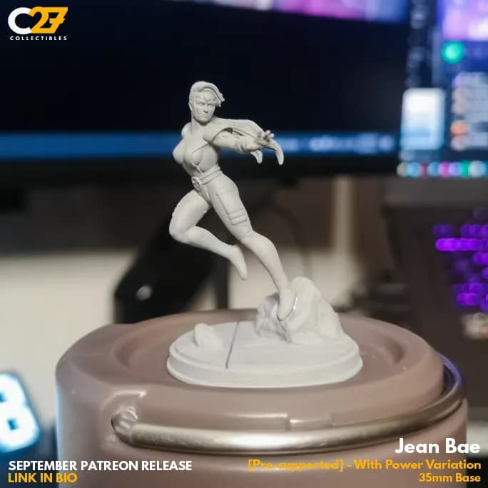 STL - Figura Jean Bae estilo cómic render 3
