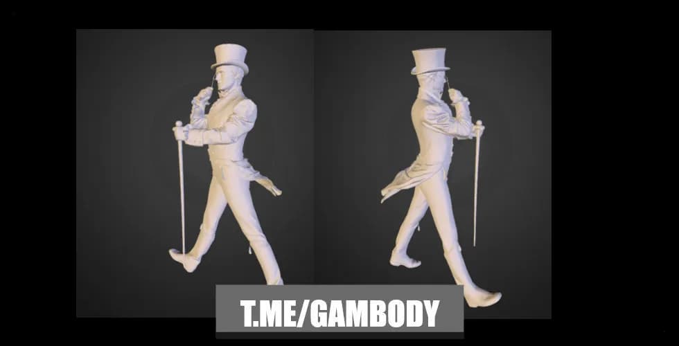 STL - Figura Johnnie Walker render 2