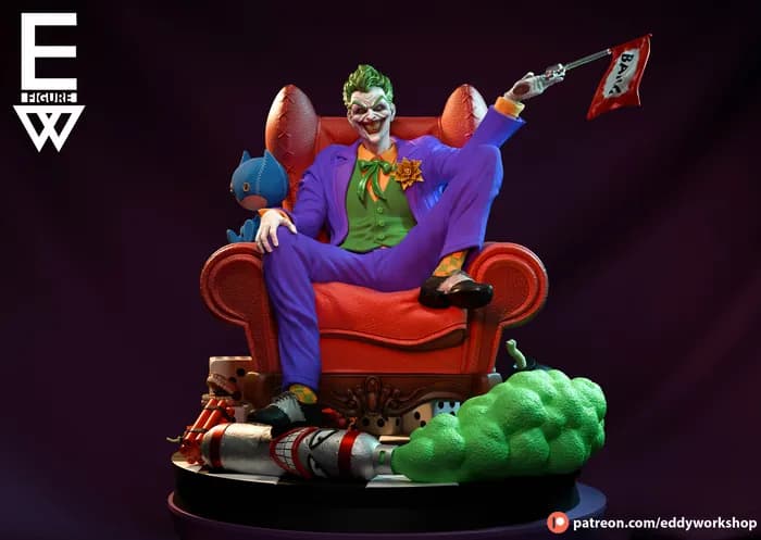 STL - Figura Joker con Silla y Dinamita