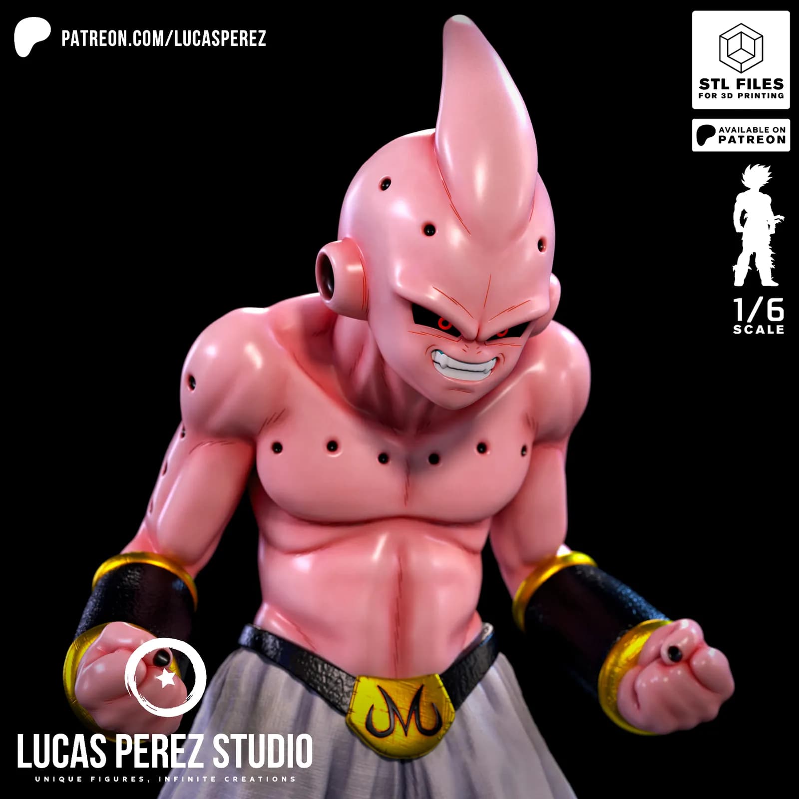 STL - Figura Kid Buu de Dragon Ball Z render 5