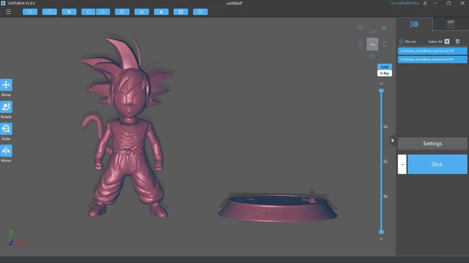 STL - Figura Kid Goku estilo anime render 2