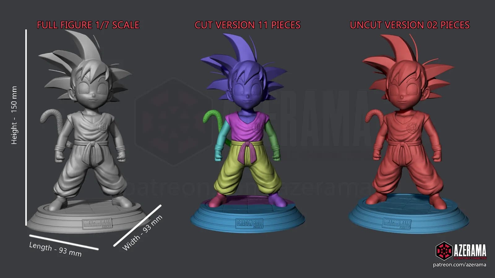 STL - Figura Kid Goku estilo anime render 4