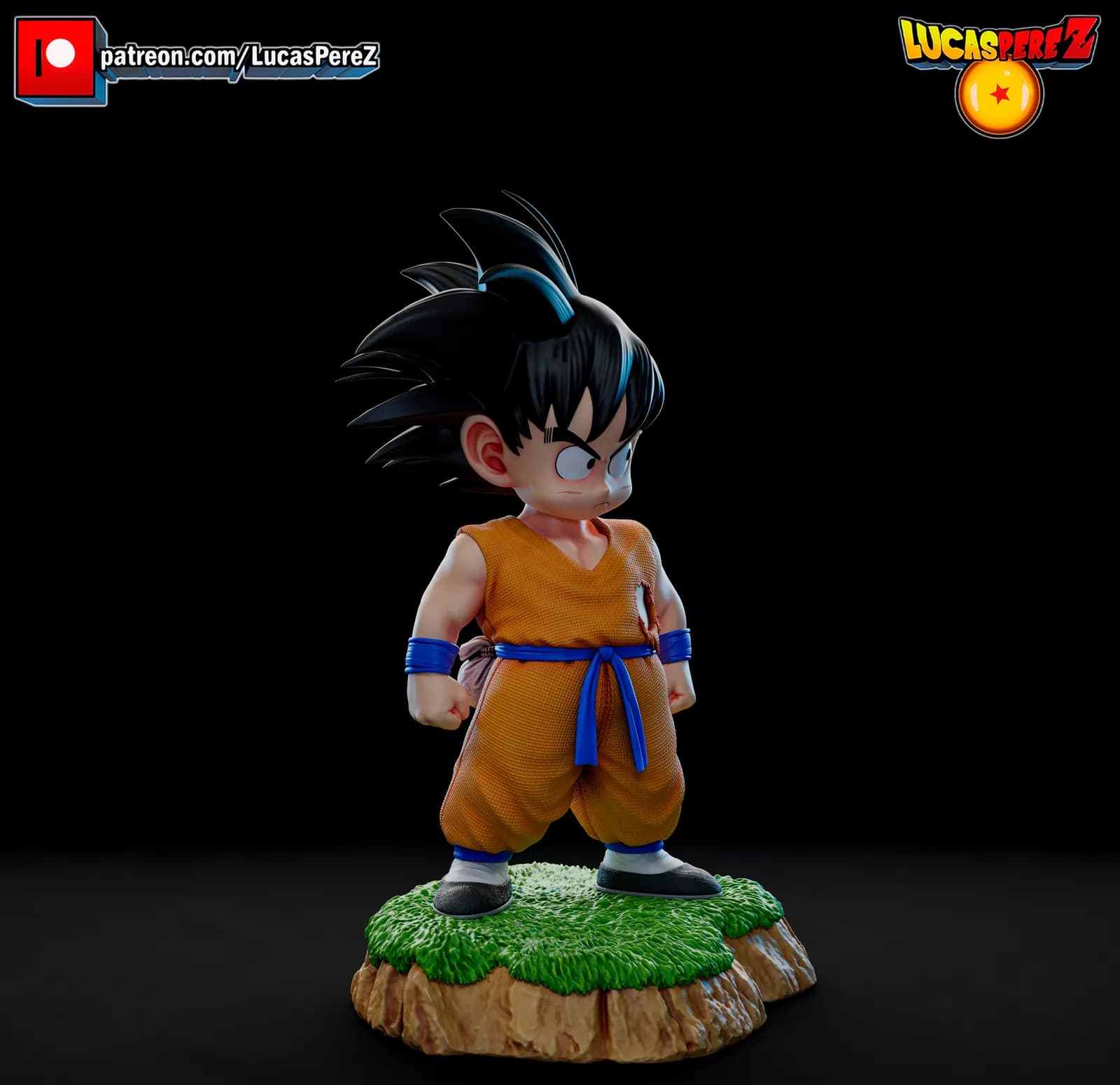 STL - Figura Kid Goku estilo Anime 2 render 4