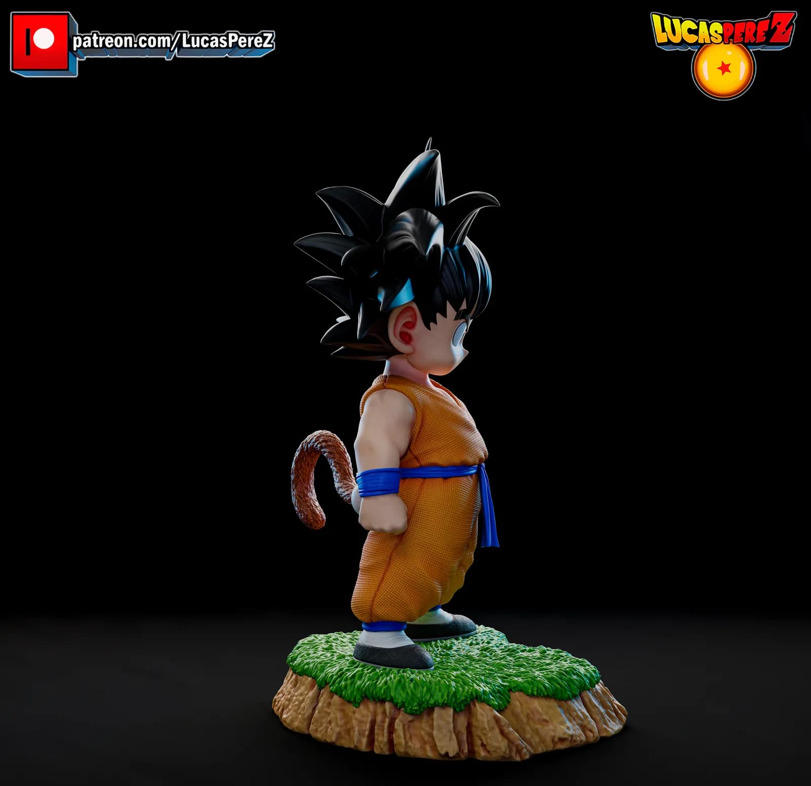 STL - Figura Kid Goku estilo Anime 2 render 5