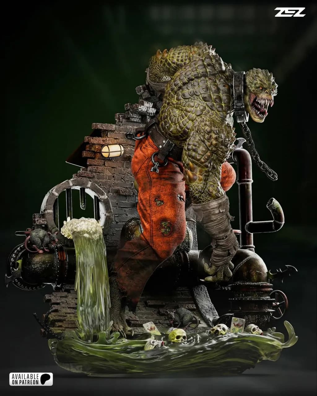 STL - Figura Killer Croc render 4