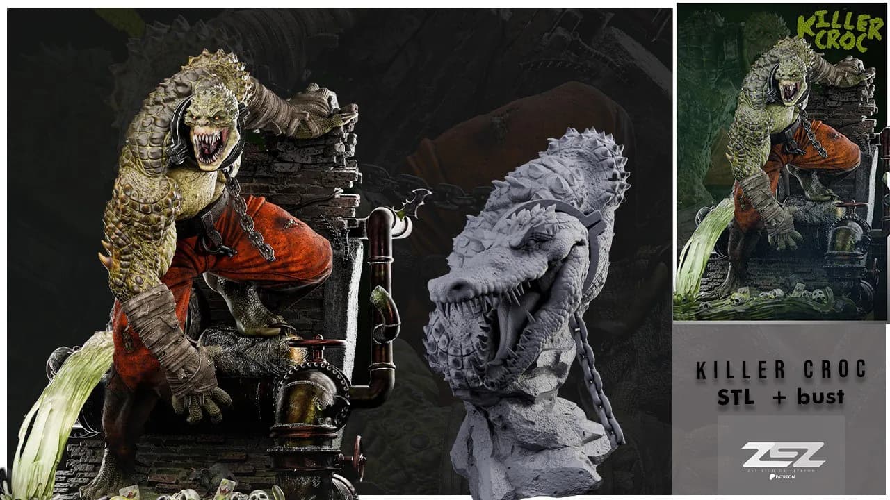 STL - Figura Killer Croc y Busto