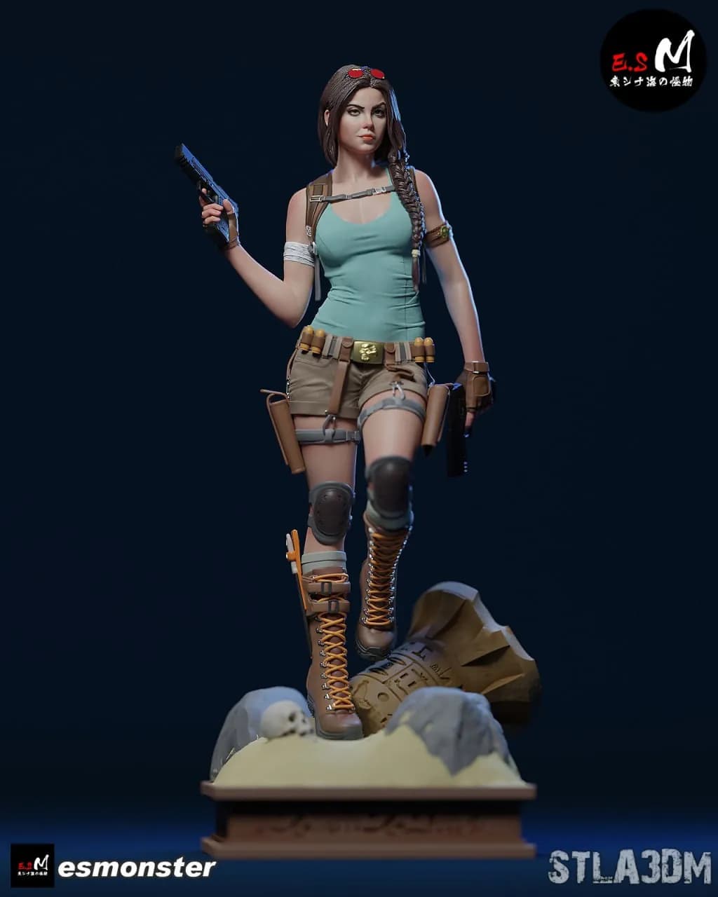 STL - Figura Lara Croft aventurera 2