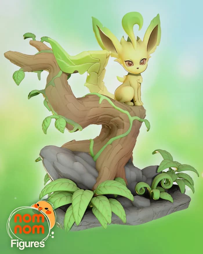 STL - Figura Leafeon en Árbol render 2