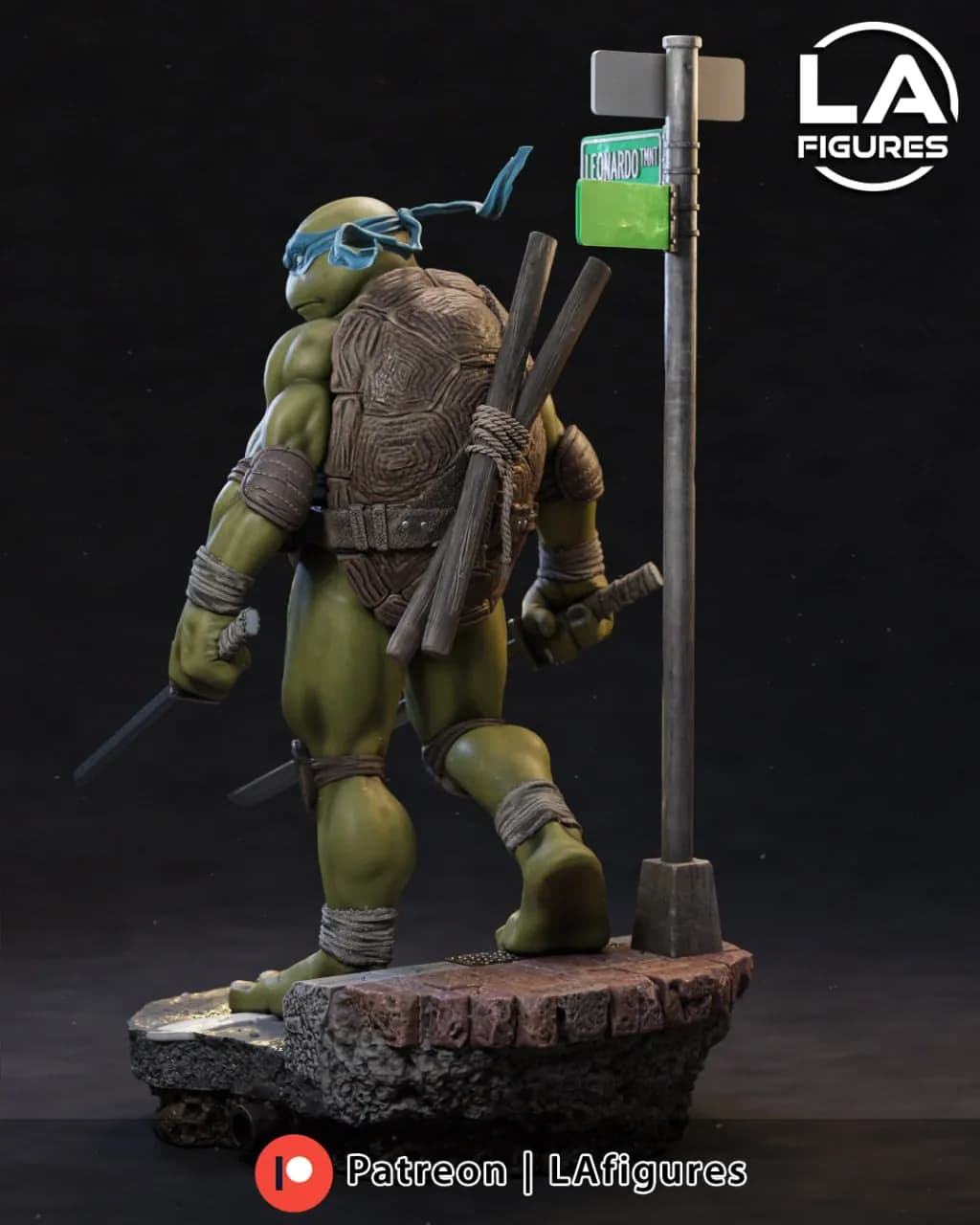 STL - Figura Leonardo Tortugas Ninja render 4