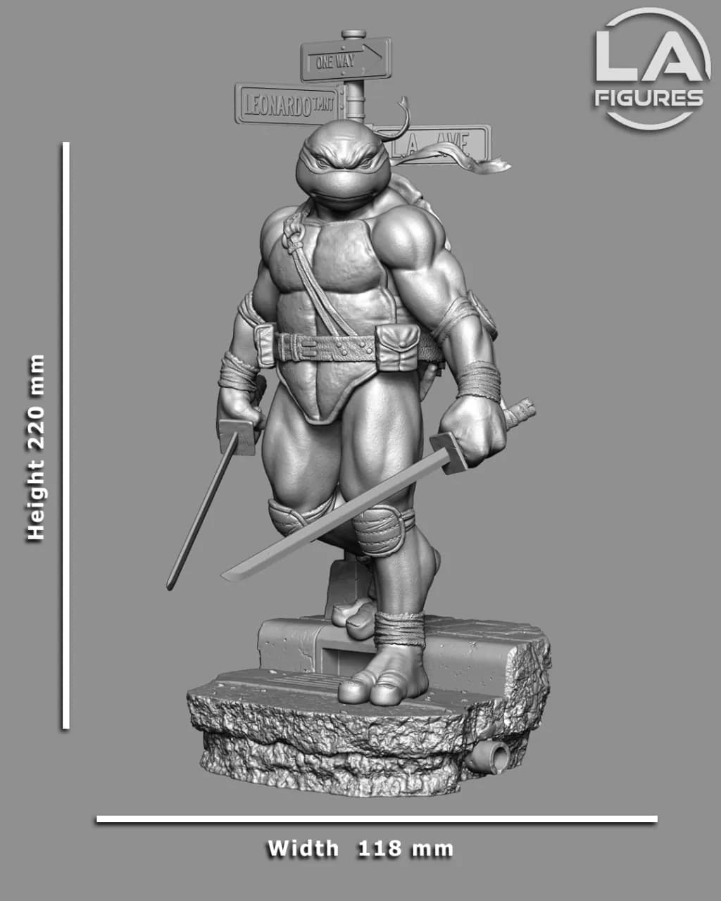 STL - Figura Leonardo Tortugas Ninja render 5