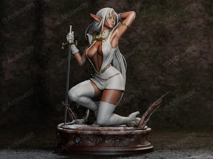 STL - Elven Warrior Figure