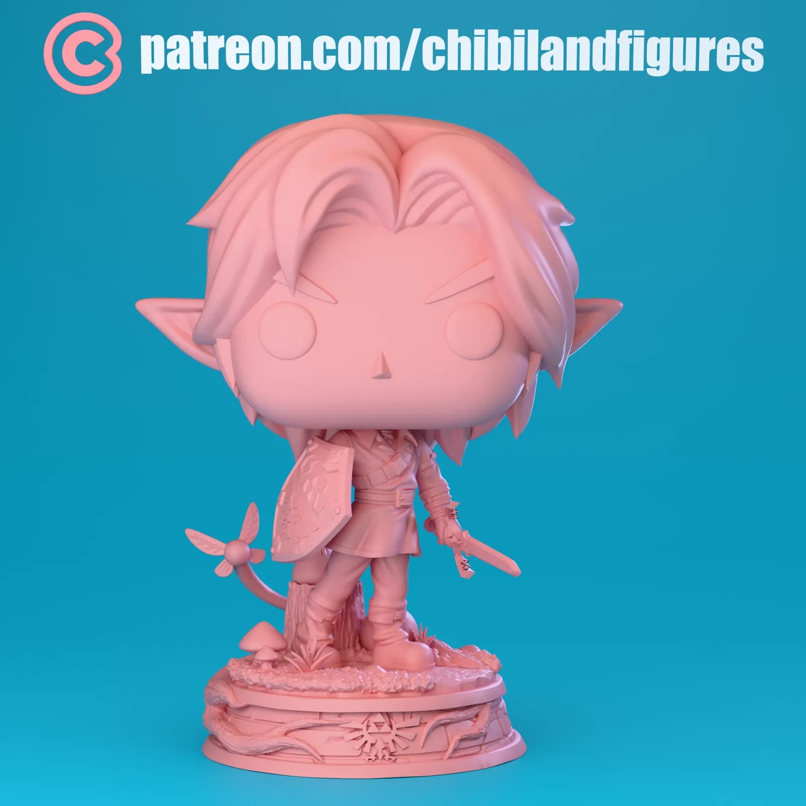 STL - Figura Link Estilo Chibi 2 render 3