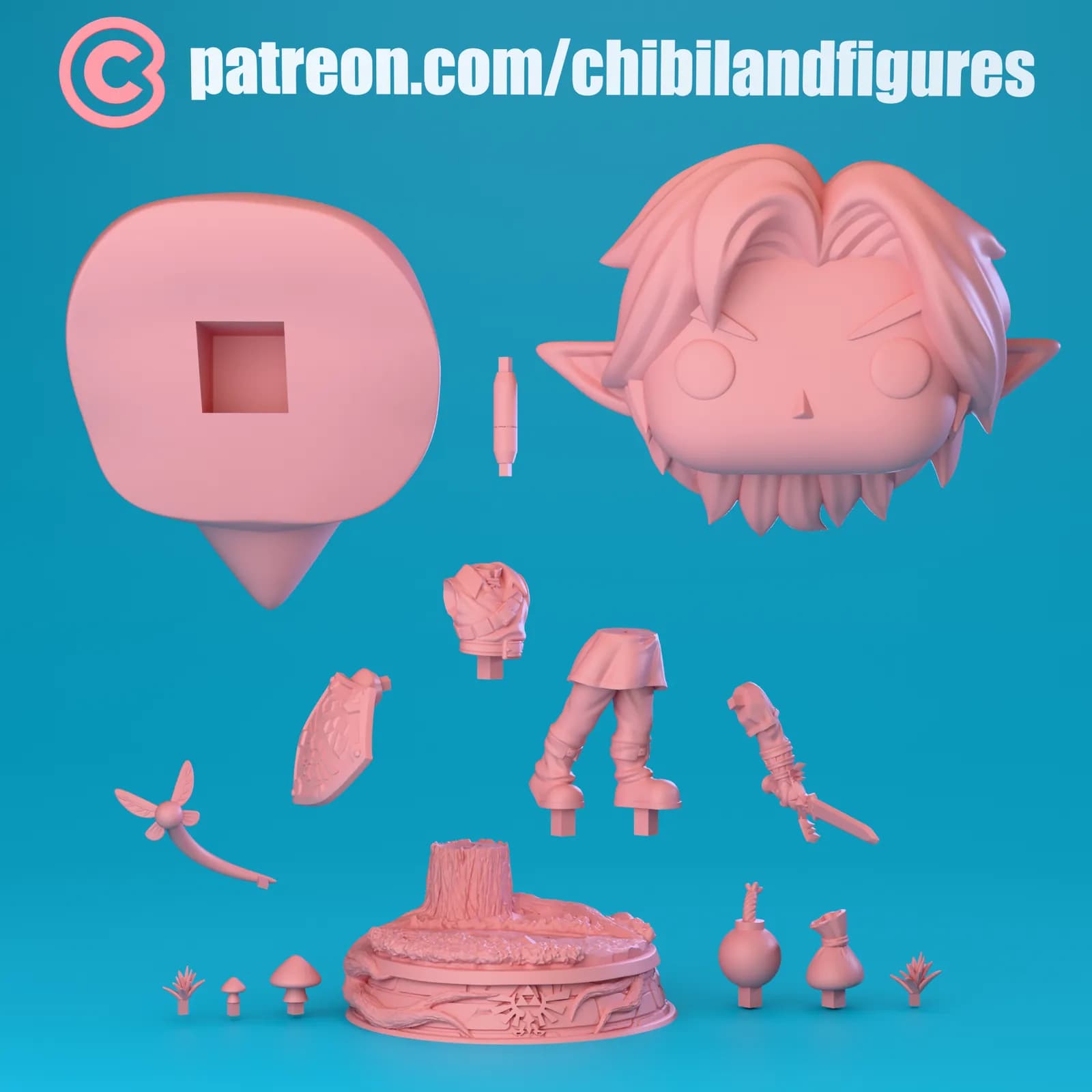 STL - Figura Link Estilo Chibi 2