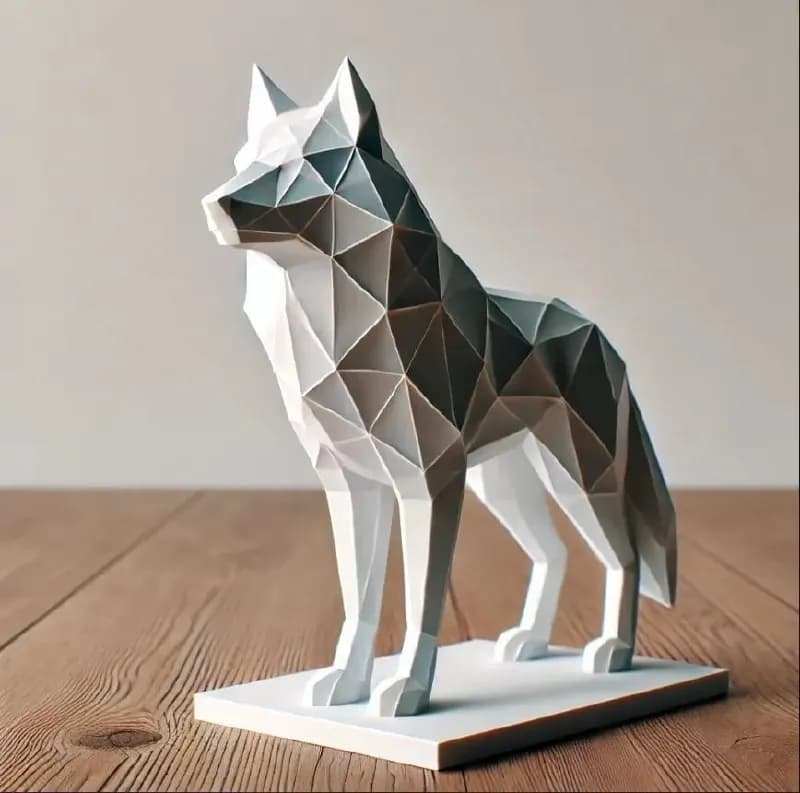 STL - figura lobo geométrico