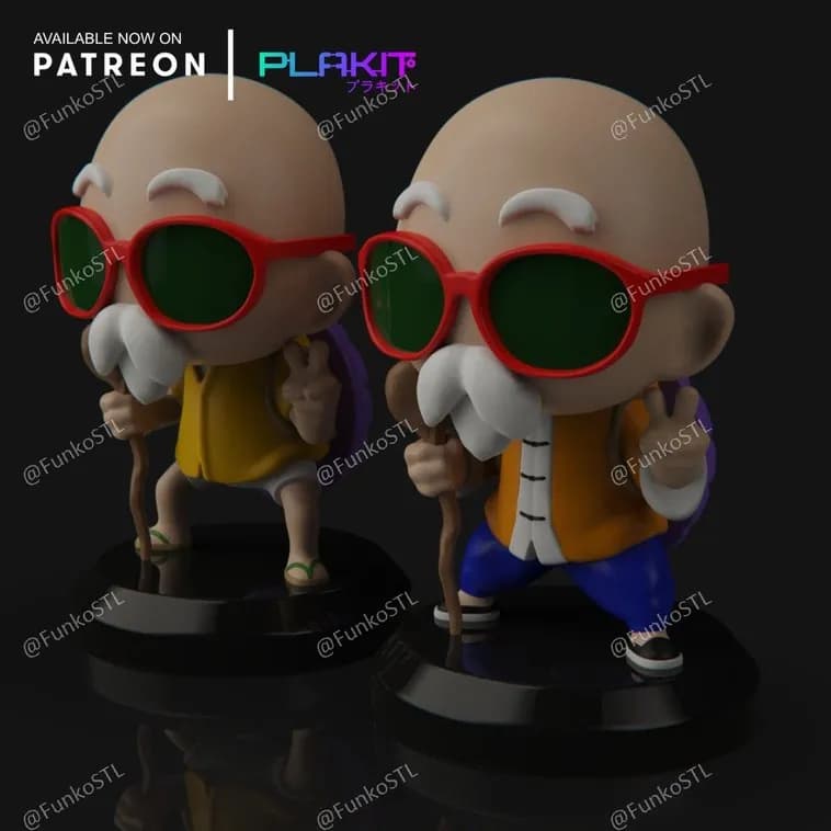 STL - Figura Maestro Roshi estilo Chibi