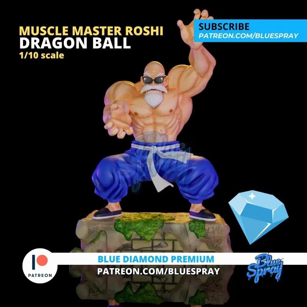 STL - Figura Maestro Roshi Musculoso