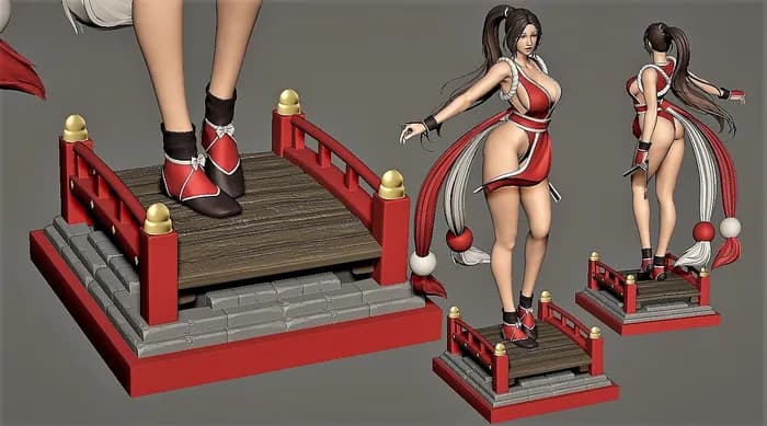 STL - Figura Mai Shiranui 2 render 3